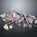 Modern Scrap Metal And Stone Debris Pile With Mixed Colors In Industrial Setting
