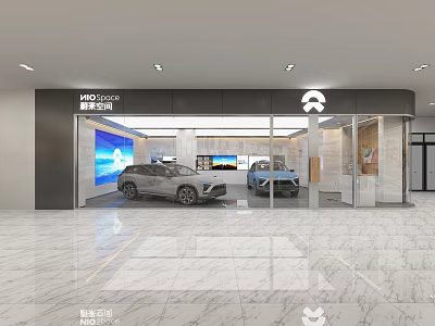 MG Motor 4S Dealership Showroom With Displayed Vehicles And Modern Interior 3d model