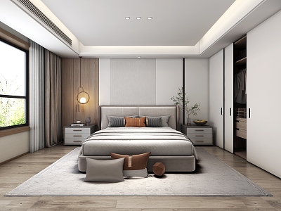 New Chinese Style Simple Bedroom Combination model