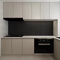Modern Living Dining Room Interior With Sofa Herringbone Floor And Neutral Cabinet