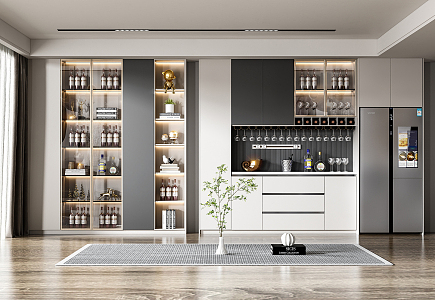 Modern Wine Cabinet 3d model