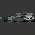 Green Futuristic Car With Unique Design Open Doors And Roof Equipment
