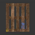 Rustic Wooden Pallet With Yellow And Blue Paint Stains For Household Use