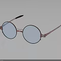 Stylish Round Sunglasses With Pink Frame Blue Lenses And Black Temples