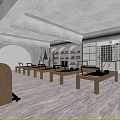 Modern Fitness Studio With Wooden Pilates Beds Mirror Walls And Natural Light