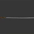 Traditional Warrior Sword With Brown Wrapped Handle And Creature Decorative Design 3d model