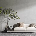 modern double sofa chaise longue 3d model