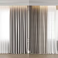 Modern Simple Curtain Fabric Curtain Cream Curtain 3d model