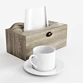 Modern Tissue Box Ornaments Coffee Cup 3d model