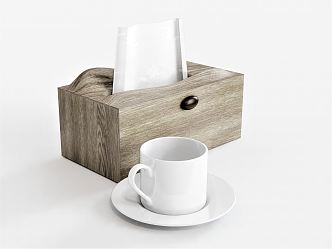 Modern Tissue Box Ornaments Coffee Cup 3d model