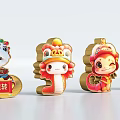National Tide Year of the Snake 2D Silhouette Year of the Snake Zodiac Snake Element Cartoon Snake Decoration Snake Beauty Element Year of the Snake Beauty 3d model