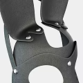 Black Rabbit Ears Headband With Leather Material And Metal Buckle Rivets
