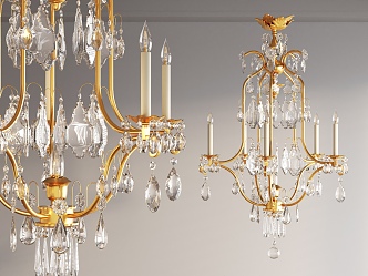 European-style crystal chandelier metal chandelier 3d model