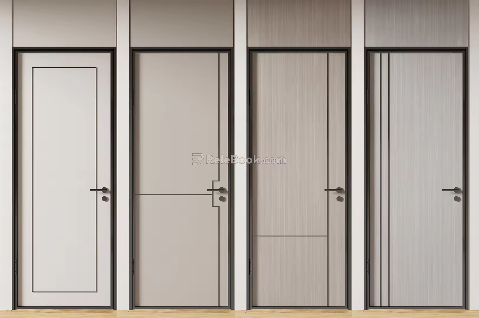 Modern swing door Minimal single door 3d model