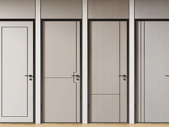 Modern swing door Minimal single door 3d model