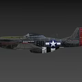 Vintage Fighter Jet With US Air Force Insignia Gray Fuselage Red Accents Yellow Nose Propeller