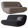 Modern Two Seater Sofa in Gray and Black with Stylish Gray Cushions