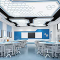 Science Classroom Modern Classroom 3d model