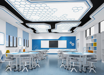 Science Classroom Modern Classroom 3d model