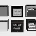 Different Styles Of Kitchen Appliances Featuring Dishwashers And Ovens With Open And Closed Designs