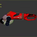 Einhell Red Angle Grinder With Black Handle And Grinding Wheel Design 3d model