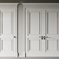 White Hinged Doors With Single And Double Panel Design For Home Interior 3d model