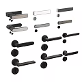 Modern Minimalist Door Handle Split Door Handle Door Lock 3d model