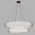 Modern Chandelier with Double Circular Ring Design Transparent Mesh Structure and Soft Illumination 3d model