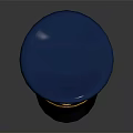 Blue Pilot Cap With Gold Accents Wing Badge And Brass Button Design 3d model