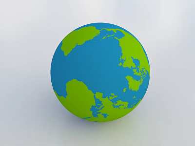 Decorative Ornament Set with Blue Green Globe Design for Home Office Desktop Decoration 3d model