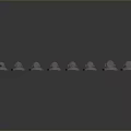 Black Metal Weapon Parts Arranged In Linear Formation For Tactical