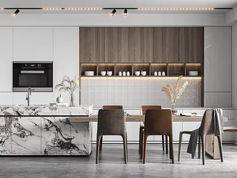Modern Dining Table and Chair Combination 3d model