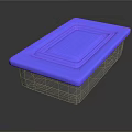 Functional Tableware Set With Blue Lid And Metal Container For Food Storage Use 3d model