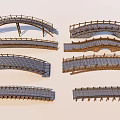 Traditional Wooden Bridges With Arched Structures And Various Railing Designs