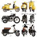 Vintage Motorcycles Collection Featuring Various Styles And Color Options Like Yellow Black White