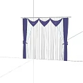 Purple and White Curtains With Decorative Valance and Tie Backs for Home Decor