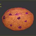 Freshly Baked Delicious Orange Cookie With Chocolate Chips And Crunchy Texture