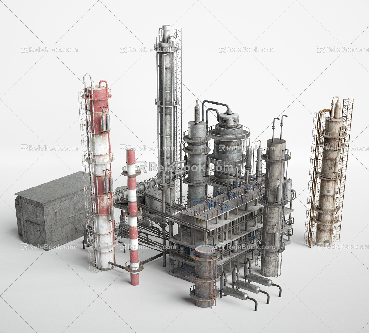 Modern Industrial Equipment Chemical Plant 3d model