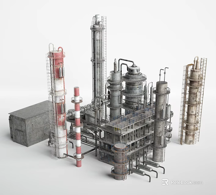 Industrial Equipment Featuring Steel Towers Piping Systems Metal Platforms And Structural Frames 3d model 