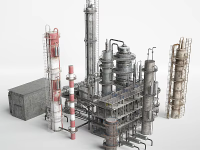 Modern Industrial Equipment Chemical Plant 3d model