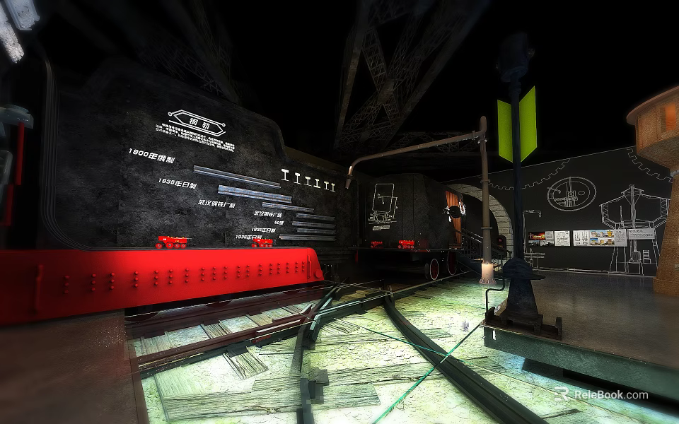 Railway Cultural Center Exhibition With Train Models Tracks And Historical Displays 3d model 