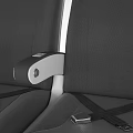 Public Chairs With Three in a Row Gray Seats White Headrests Metal Frames and Armrests