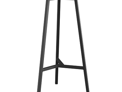 Modern Single Chair With Black Metal Frame And Sleek Design Structure 3d model