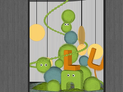 modern indoor device landscaping cartoon landscaping device landscaping plush device lichen model