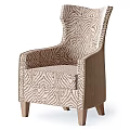 Stylish Leisure Chair With Zebra Pattern Upholstery Wooden Legs And Armrest Design