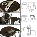 Modern Stainless Steel Kitchen Electric Appliances With Coffee Maker Kettle And Blender