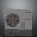 Gray Air Conditioner Outdoor Unit Electronic Appliance With Fan And Ventilation Panel