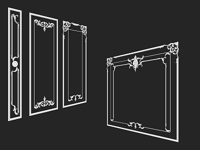Intricate Carved Decorative Frames With Artistic Patterns For Interior Design 3d model