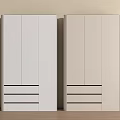 Modern Wardrobes With Sliding Doors And Drawers Against Light Wall On Wooden Floor