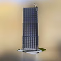Modern High Rise Commercial Complex With Glass Curtain Walls And Green Space